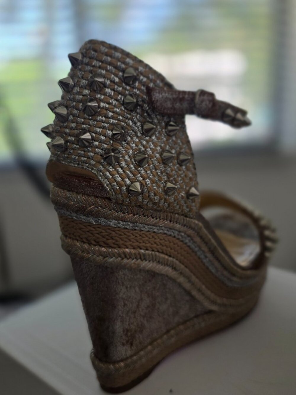 Christian Louboutin Cataclou Studded Espadrille Wedges size 7 - Picture 7 of 7